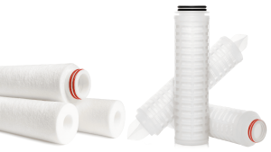 Depth vs pleated filter cartridges used in industrial liquid filtration systems